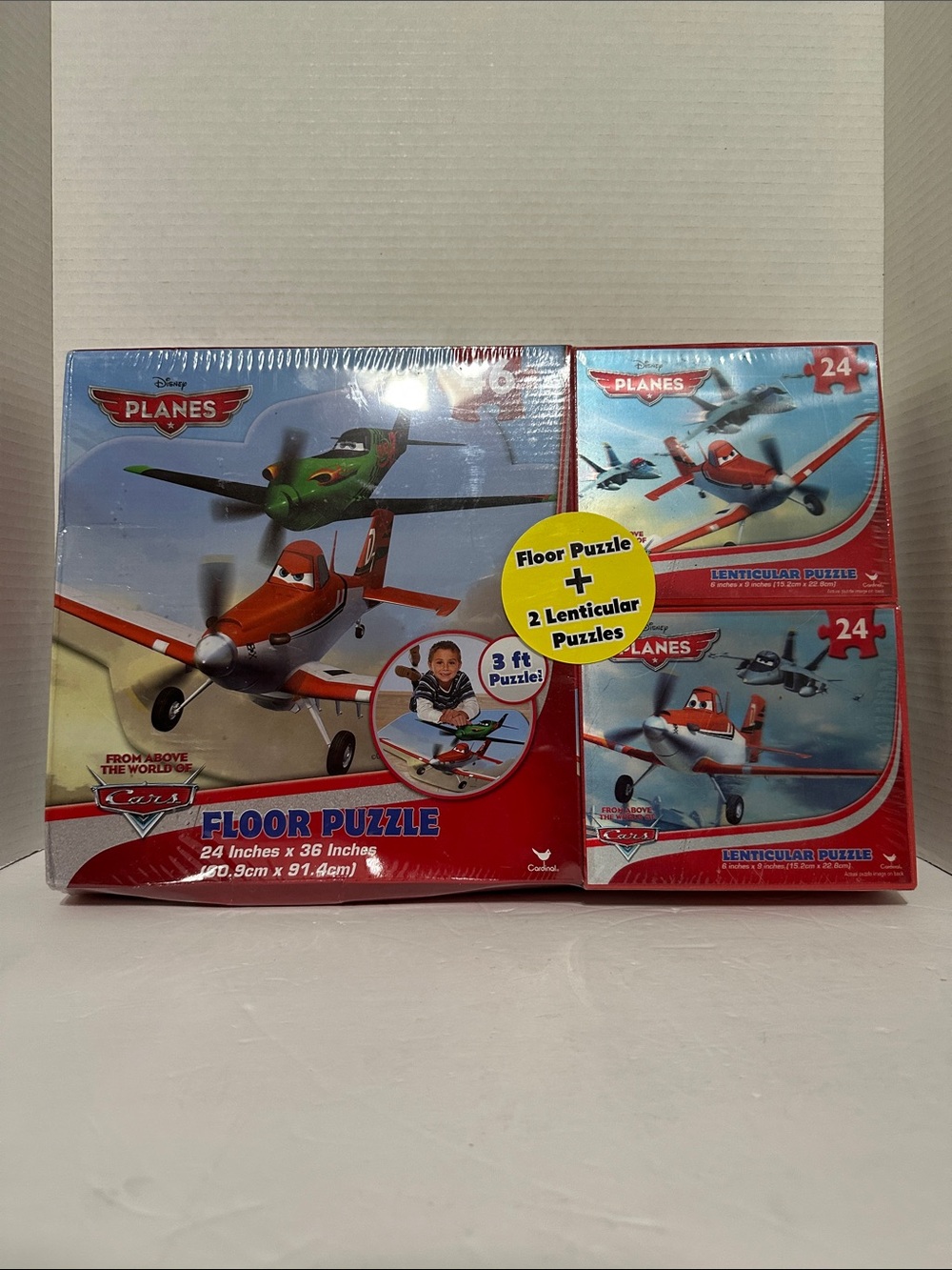 Disney Planes Red & Blue Floor Puzzle with 2 Lenticular Bonus Puzzles